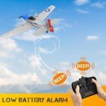 VOLANTEXRC 2 Channel RC Plane P51D Mustang RTF for Beginners, 2.4Ghz Remote Control Airplane Easy to Fly with Gyro Stabilization, Outdoor Hobby WWII Toy for Kids & Adults (Blue)