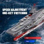 RC Boats for Kids 8-12, 16-inch Warship Battleship Aircraft Carrier with 2 Rechargeable Batteries, 15mph High Speed Remote Control Military Ship for Pool & Lake, Exhibits Model Gift for Boys