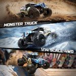 Womaqu 1/14 Brushless RC Cars for Adults, Max 42mph Oil Shock Absorber Electric 4WD High-Speed RC Car, Remote Control car for Adults RC Truck with Two 2S Lipo Batteries, Compatible with 3S Lipo
