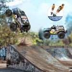 Womaqu 1/14 Brushless RC Cars for Adults, Max 42mph Oil Shock Absorber Electric 4WD High-Speed RC Car, Remote Control car for Adults RC Truck with Two 2S Lipo Batteries, Compatible with 3S Lipo