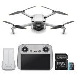 DJI Mini 3 Quadcopter Drone with DJI RC Remote Controller and 128GB Memory Card- Lightweight and Foldable Mini Camera Drone with 4K HDR Video, True Vertical Shooting (2 Items)