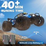 1:16 Scale RC Cars for Adult, Remote Control Car Fast 40KPH Hobby RC Cars for Boys Age 8+, 4x4 All Terrain Off-Road RC Truck for Kids with 2.4 GHz Remote Control 2 Rechargeable Batteries