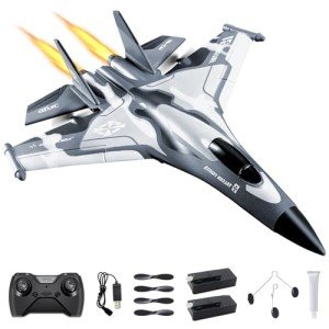 AIGIMU 3CH RC Airplane, RC Plane with Night Light, 2.4GHz F-22 Remote Control Airplane with 6-axis Gyro Stabilizer Easy to Fly Fighter Aircraft for Adults Kids Beginners Boys