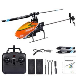 GoolRC C129 RC Helicopter for Adults and Kids, 4 Channel 2.4Ghz Remote Control Helicopter with 6-Axis Gyro, Aileronless RC Aircraft with Altitude Hold, Landing Pad and 2 Batteries (Orange)