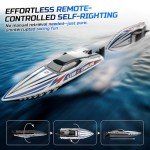 DEERC Fast Brushless RC Boat, 30+ mph 3S Remote Control Racing Boats with Metal Servo & LED Light, 2.4Ghz Speed Boat for Adults, Summer Pool Toy Gift