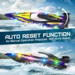 BEZGAR Remote Control Boat - 32+ KPH Fast RC Jet Boat with 9 Light Modes for Pools, Lakes & Saltwater, 17" Large RC Boats for Adults, Teens, Kids, Summer Toys Birthday Gifts for Boys Aged 6 7 8-12