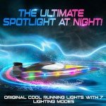 BEZGAR Remote Control Boat - 32+ KPH Fast RC Jet Boat with 9 Light Modes for Pools, Lakes & Saltwater, 17" Large RC Boats for Adults, Teens, Kids, Summer Toys Birthday Gifts for Boys Aged 6 7 8-12