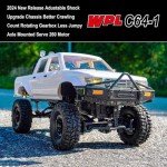 WPL C64-1 RC Crawler 1/16 Scale RC Truck Off Road RC Rock Crawler 4x4 Remote Control Pickup All Terrain RTR 260 Motor Upgraded Chassis Proportional Control 2.4GHz Axle Mounted Servo Adult