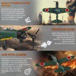 GLUISEUR RC Plane 4 Channel Remote Control Airplanes, 4-CH RC Airplane Ready to Fly Zero-Fighter Radio Controlled Aircraft for Beginners with Xpilot Stabilization System, One Key Aerobatic Airplane