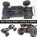 WPL C64-1 RC Crawler 1/16 Scale RC Truck Off Road RC Rock Crawler 4x4 Remote Control Pickup All Terrain RTR 260 Motor Upgraded Chassis Proportional Control 2.4GHz Axle Mounted Servo Adult