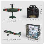 GLUISEUR RC Plane 4 Channel Remote Control Airplanes, 4-CH RC Airplane Ready to Fly Zero-Fighter Radio Controlled Aircraft for Beginners with Xpilot Stabilization System, One Key Aerobatic Airplane