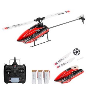 CKYSCHN Remote Control Helicopter, WLtoys K110S RC Helicopters with 3D/6G Mode Gyro for Adults, 6 Channel RC Aircraft with Brushless Motor, Mini Helicopter with 3 Batteries