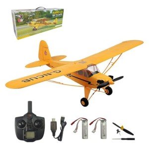 Park10 Toys A160 RC Airplane 3D6G Mode 5 Channels Stunt RC Aircraft for Adults Outdoor Remote Control Plane Model with Brushless Motor and 2 Batteries, Yellow