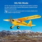 Park10 Toys A160 RC Airplane 3D6G Mode 5 Channels Stunt RC Aircraft for Adults Outdoor Remote Control Plane Model with Brushless Motor and 2 Batteries, Yellow