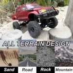 RC Crawler 1/16 Scale Remote Control Truck Off Road WPL C64-1 RC Rock Crawler 4x4 Pickup RTR All Terrain Upgraded Chassis Fully Proportional 2.4GHz Axle Mounted Servo Hobby Vehicle Adult
