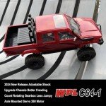 RC Crawler 1/16 Scale Remote Control Truck Off Road WPL C64-1 RC Rock Crawler 4x4 Pickup RTR All Terrain Upgraded Chassis Fully Proportional 2.4GHz Axle Mounted Servo Hobby Vehicle Adult