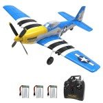 GoolRC RC Airplane, 2.4GHz 4CH Remote Control Airplane, Ready to Fly RC Plane with 6-Axis Gyro, RC Aircraft Flight Toys with One-Key Aerobatic, One-Key U-Turn for Adults and Kids, Included 3 Batteries