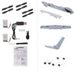 RC Plane Remote Control Airplane - 2.4Ghz 2 Channels DIY RC Predator Aircraft with 3-Axis Gyro for Beginner RC Plane with 2 Batteries, Wingspan 660mm