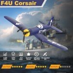 ANBURI RC Plane, F4U Remote Control Airplane with 2 Batteries, 2.4GHz 3 Channel Fighter with 6 Axis Gyro Stabilizer, Easy to Fly for Adults, Beginners