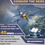 ANBURI RC Plane, F4U Remote Control Airplane with 2 Batteries, 2.4GHz 3 Channel Fighter with 6 Axis Gyro Stabilizer, Easy to Fly for Adults, Beginners