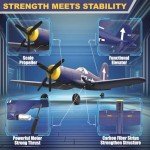 ANBURI RC Plane, F4U Remote Control Airplane with 2 Batteries, 2.4GHz 3 Channel Fighter with 6 Axis Gyro Stabilizer, Easy to Fly for Adults, Beginners