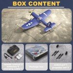 ANBURI RC Plane, F4U Remote Control Airplane with 2 Batteries, 2.4GHz 3 Channel Fighter with 6 Axis Gyro Stabilizer, Easy to Fly for Adults, Beginners