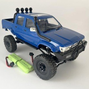 HLSFWDRIVE WPL C64-1 RC Crawler 4x4 RC Truck 1/16 Scale Remote Control Rock Crawler Off Road with Axle Mounted Servo 260 Motor Upgraded Chassis Fully Proportional 2 Batteries Hobby Toy for Adult