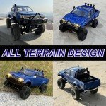 HLSFWDRIVE WPL C64-1 RC Crawler 4x4 RC Truck 1/16 Scale Remote Control Rock Crawler Off Road with Axle Mounted Servo 260 Motor Upgraded Chassis Fully Proportional 2 Batteries Hobby Toy for Adult