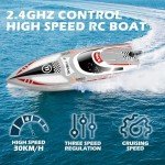 HEXSOLID Remote Control Boat RC Boat for Pool & Lakes with Capsize Recovery 3 Speeds Cruise Control 30+ KPH Racing Boats 2 Batteries 60Min Pool Toys for Kids & Adults and Ideal Gifts for Kids