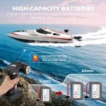 HEXSOLID Remote Control Boat RC Boat for Pool & Lakes with Capsize Recovery 3 Speeds Cruise Control 30+ KPH Racing Boats 2 Batteries 60Min Pool Toys for Kids & Adults and Ideal Gifts for Kids