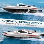 HEXSOLID Remote Control Boat RC Boat for Pool & Lakes with Capsize Recovery 3 Speeds Cruise Control 30+ KPH Racing Boats 2 Batteries 60Min Pool Toys for Kids & Adults and Ideal Gifts for Kids