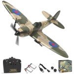 FLYCOLOR VOLANTEXRC RC Plane RTF for Beginners,2.4Ghz 3CH Remote Control Airplane Easy to Fly with Gyro Stabilization，Outdoor Hobby WWII,with Xpilot Stabilization System (Spitfire)