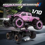 DEERC 1:10 Fast RC Cars for Adults, 4X4 High Speed RC Truck Crawler, 48+KM/H, Pink All Terrain Hobby Remote Control Monster Truck with 2 Modular Batteries, Toy Vehicle Gift for Kids
