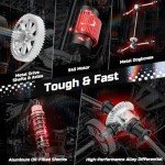 DEERC 1:10 Fast RC Cars for Adults, 4X4 High Speed RC Truck Crawler, 48+KM/H, Pink All Terrain Hobby Remote Control Monster Truck with 2 Modular Batteries, Toy Vehicle Gift for Kids