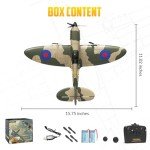 FLYCOLOR VOLANTEXRC RC Plane RTF for Beginners,2.4Ghz 3CH Remote Control Airplane Easy to Fly with Gyro Stabilization，Outdoor Hobby WWII,with Xpilot Stabilization System (Spitfire)
