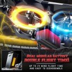 BEZGAR Brushless Drones for Kids | 2.4GHZ RC Plane with Camera, 6-axis Gyro Remote Control Airplane, 360° Flip Fighter Jet Toy, Toys for ages 8-13 with Colorful LED Navigation Lights Blue