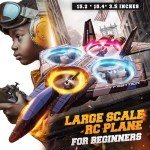 BEZGAR Brushless Drones for Kids | 2.4GHZ RC Plane with Camera, 6-axis Gyro Remote Control Airplane, 360° Flip Fighter Jet Toy, Toys for ages 8-13 with Colorful LED Navigation Lights Blue