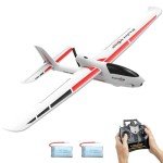VOLANTEXRC RC Glider Plane Ranger600 Stunt 4 CH Remote Control Airplane RTF with 6-Axis Gyro & 3 Modes Easy to Fly, 2.4GHz Radio Controlled Aircraft for Beginners, Boys & Adults (White)