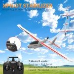 VOLANTEXRC RC Glider Plane Ranger600 Stunt 4 CH Remote Control Airplane RTF with 6-Axis Gyro & 3 Modes Easy to Fly, 2.4GHz Radio Controlled Aircraft for Beginners, Boys & Adults (White)