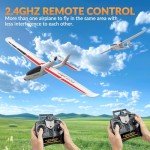 VOLANTEXRC RC Glider Plane Ranger600 Stunt 4 CH Remote Control Airplane RTF with 6-Axis Gyro & 3 Modes Easy to Fly, 2.4GHz Radio Controlled Aircraft for Beginners, Boys & Adults (White)