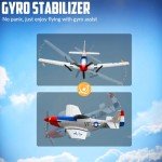 VOLANTEXRC RC Plane for Beginners, 3-CH P-51D Mustang RC Airplanes for Adults and Kids, Easy to Fly, Stable and Durable, Suitable for Outdoor Activity