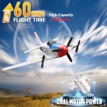 VOLANTEXRC RC Plane for Beginners, 3-CH P-51D Mustang RC Airplanes for Adults and Kids, Easy to Fly, Stable and Durable, Suitable for Outdoor Activity