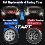 Sakeye RC Drift Car, 1:16 Remote Control Drift Car 4WD 2.4GHz RC Cars Remote Control Car Drifting RC Car High Speed Model Vehicle with Lights Drifting Tire Rechargeable Toy Cars for Adults Boys