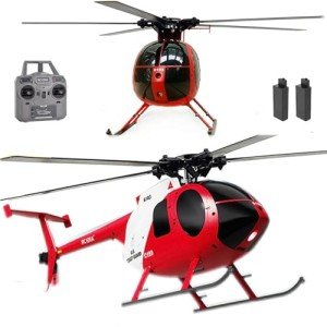 Ssccgym 335MM MD500 C189 Remote Control Helicopter Aircraft Add Optical Flow Positioning 1/28 Scale RC Heli Maintain Altitude Hover RTF US Rescue Helicopter (RTF 2Packs Battery)