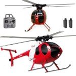 Ssccgym 335MM MD500 C189 Remote Control Helicopter Aircraft Add Optical Flow Positioning 1/28 Scale RC Heli Maintain Altitude Hover RTF US Rescue Helicopter (RTF 2Packs Battery)