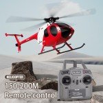 Ssccgym 335MM MD500 C189 Remote Control Helicopter Aircraft Add Optical Flow Positioning 1/28 Scale RC Heli Maintain Altitude Hover RTF US Rescue Helicopter (RTF 2Packs Battery)