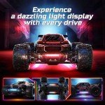 DEERC 1:14 Fast Brushless RC Car for Adults, Max 46+ mph Off-Road Truck, 2 * 3S Lipo 4WD Waterproof, 7 Lighting Modes High Speed Remote Control, All Terrain Truggy for Snow, Sand & Mud