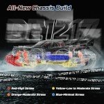 DEERC 1:14 Fast Brushless RC Car for Adults, Max 46+ mph Off-Road Truck, 2 * 3S Lipo 4WD Waterproof, 7 Lighting Modes High Speed Remote Control, All Terrain Truggy for Snow, Sand & Mud