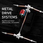 Speedywheels 1/14 Brushless Motor RC Car High Speed 60KM/H 2.4G 4X4 Off-Road Remote Control Car with Led Lights, KF18 RTR with 3X 2s Batteries, High Power Brushless 4WD RC Truck for Adults (Black)