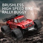 Speedywheels 1/14 Brushless Motor RC Car High Speed 60KM/H 2.4G 4X4 Off-Road Remote Control Car with Led Lights, KF18 RTR with 3X 2s Batteries, High Power Brushless 4WD RC Truck for Adults (Black)